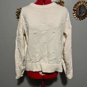 GAP Cream Textured Crew Neck Sweater